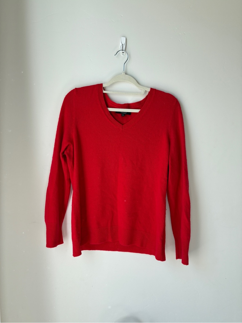 Red V-Neck Cashmere Sweater